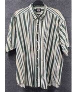 VTG 90&#39;s Levis Dockers Shirt Mens XL Green Vertical Striped Button Down ... - £19.41 GBP