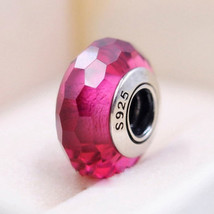 Rose Fascinating Faceted Murano Glass Charm Bead For European Bracelet - £7.96 GBP