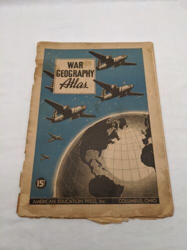 Vintage 1942 War Geography Atlas American Education Press - $19.79