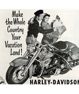 Harley Davidson Hydra Glide Advertisement 1951 Motorcycle Vacation Land ... - $734.52 MXN