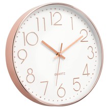 Modern Wall Clock 12 Inch Non-Ticking Silent Battery Operated Round Quar... - $28.49