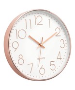 Modern Wall Clock 12 Inch Non-Ticking Silent Battery Operated Round Quar... - £23.58 GBP