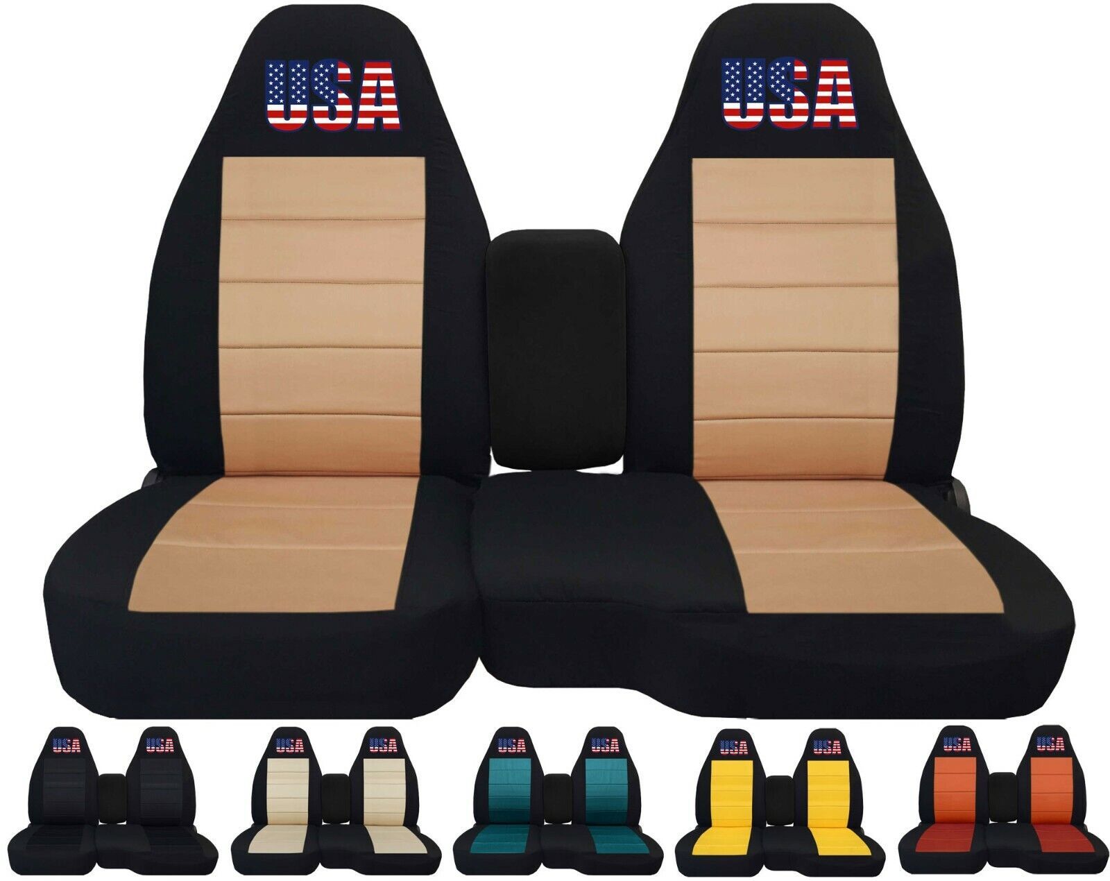 Fits Chevy Colorado 04-12 60/40 highback seat with Console USA car seat covers - $109.99
