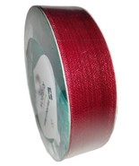 1.5 inch x 50 Yards Premium Holiday Wired Edge Ribbon, Red &amp; Red Foil Weave - £15.63 GBP