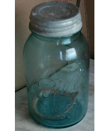 Vintage Blue Ball Perfect Mason  Quart #3 Jar Canning Kitchen Zinc Lid - £11.76 GBP