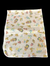 Vtg North Star Chatham Receiving Blanket Unisex Yellow Pink Bunny Bear MINT COND - £15.45 GBP