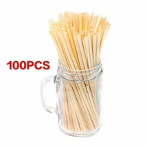 Bamboo Straws 100pcs Pack Reusable Natural Wood Organic Drinking Straws - £12.90 GBP
