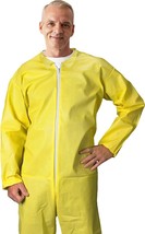 Pack of 5 Yellow Disposable Hazmat Suits - 2X-Large, Protective Painters... - £32.75 GBP