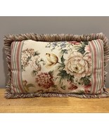 Waverly Rose Floral Throw Pillow Country Cottage 10x18” - $27.45 CAD
