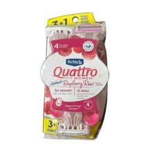 Schick Quattro For Women Raspberry Rain Disposable Razors 4 Pack Diamond... - $183.42 MXN