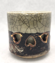 Vtg Otagiri Somayaki Ware Double Wall Reticulated Heart Design Gold Lines *Cup* - £14.94 GBP