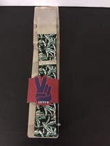 Levi&#39;s Reversible Fabric Belt Cannabis Leaf /Black Adjust to 42&quot; Weed - £13.58 GBP