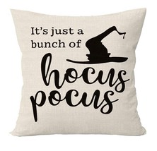 It&#39;s Just a Bunch of Hocus Pocus Decorative Throw Pillow Case Cover 18 x 18 NEW - £11.60 GBP