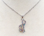 Multicolor Elephant Shaped Zircon Pendant Necklace - New - $16.99