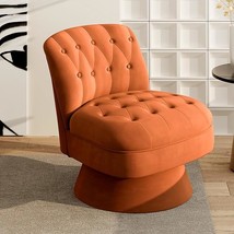 Modern 360 Degree Swivel Velvet Barrel Accent Chair, Comfy Side Corner Sofa Chai - £188.22 GBP