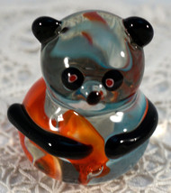 Hand Blown Art Glass Panda Bear Figurine - $13.50