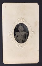 Tintype Photo Chubby Toddler Girl Crazy Eyes ID&#39;d on Back Ella Tinted Cheeks - £15.84 GBP