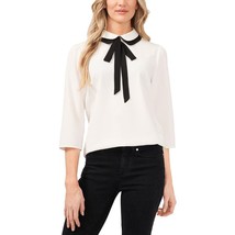 CeCe Women&#39;s Collared Bow-Tie Blouse - Size M / New Ivory NWT - £54.25 GBP