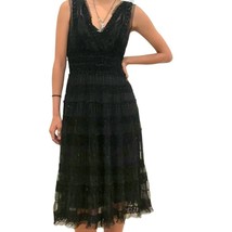 Women&#39;s Max Studio Black Dress with Tulle Overlay Size M - £22.34 GBP