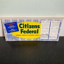 Citizens Federal Bank Cleveland OH Ink Blotter 1957 Calendar Vintage Adv... - $7.91