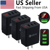 3-Pack 3 Port USB Home Wall Fast Charger for Cell Phone iPhone Samsung Android - £15.80 GBP