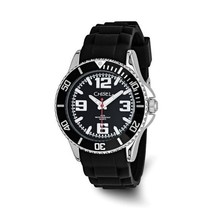 Mens Chisel 44mm Black Silicone Strap Watch - $98.97