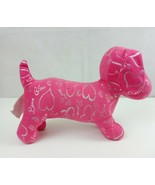Pink Puppy Dog With Silver I Love You Writing 13&quot; Long Plush - €9,98 EUR
