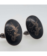 Mid century Siam Niello Sterling Cufflinks with Mekkalah Goddess of Ligh... - $54.07 CAD