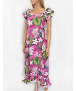Pacific Legend Womens Hawaiian Dress Muumuu Pink Multicolor Floral Form-... - £75.93 GBP