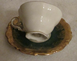GREEN &amp; GOLD LINDNER KUEPS BAVARIA TEA CUP &amp; SAUCER  - $78.65
