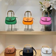 Shoulder Bags for Women Bamboo Handle Handbag Hand Bag Designer Purses Crossbody - £38.37 GBP