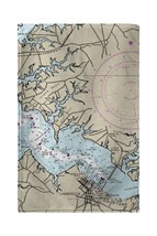 Betsy Drake Cambridge, MD Nautical Map Beach Towel - £54.50 GBP