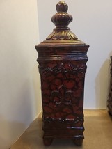 Decorative Cherry/Black SwirlWood Look Tall Decorative Storage W LID Hobby Lobby - $14.47