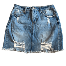 Wild Fable EUC Blue Denim Distressed Mini Skirt Sz  4 - $9.49