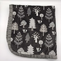 Blankets &amp; Beyond Baby Blanket Tree Gray Fox Raccoon Trees Gray Sherpa - £10.20 GBP