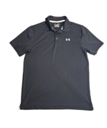 Under Armour Men&#39;s Polo Shirt Black Heat Gear Loose Fit Size Medium - $14.80