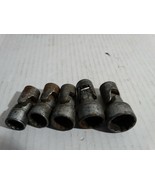 Vintage 5 piece Snap-on 3/8 drive swivel 12 point socket set SAE 1/2 to 3/4 - $130.13 CAD