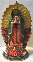 OUR LADY OF GUADALUPE VIRGIN MARY ROSE FLOWER PRAY RELIGIOUS FIGURINE ST... - $39.75