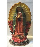 OUR LADY OF GUADALUPE VIRGIN MARY ROSE FLOWER PRAY RELIGIOUS FIGURINE ST... - £31.18 GBP