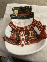 Snowman Candy Dish Collectible Novelty Christmas Decor Holiday - $8.42