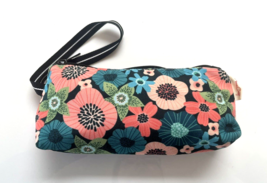 New Handmade Canvas Pink Strawberry Floral Pencil Case Bag Wristlet Pouch - £13.28 GBP