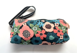 New Handmade Canvas Pink Strawberry Floral Pencil Case Bag Wristlet Pouch - £13.15 GBP