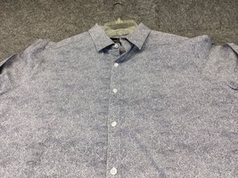 Marc Anthony Shirt Mens XL Paisley Slim Fit Blue Button up - £10.16 GBP