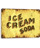 Ice Cream Soda Pop Advertising Vintage Retro Parlor Wall Decor Large Met... - £19.71 GBP
