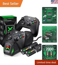 Dual Charging Dock for Xbox Controllers - 2x5520mAh Batteries &amp; LED Indi... - $49.50