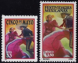 3203 &amp; Mexico #2066 &quot;Cinco De Mayo&quot; Joint Issue Mint NH - £3.42 GBP