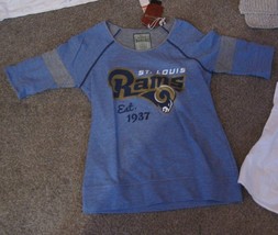 NWT Women&#39;s NFL Pick Six Tommy Bahama Shirt 3/4 Sleeve St Louis Rams sz- XS - $1,903.18 MXN