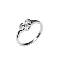 Solide 925 Cœur Argent Sterling Femme Bague Doigt - £13.92 GBP