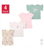 Pekkle Boys Girls T-Shirts Pink Multicolor Floral 4-Pack Kids Short Sleeves - $727.52 MXN