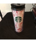 Starbucks Christmas Holiday Red White Deer Doves Acrylic Travel Tumbler ... - £7.36 GBP